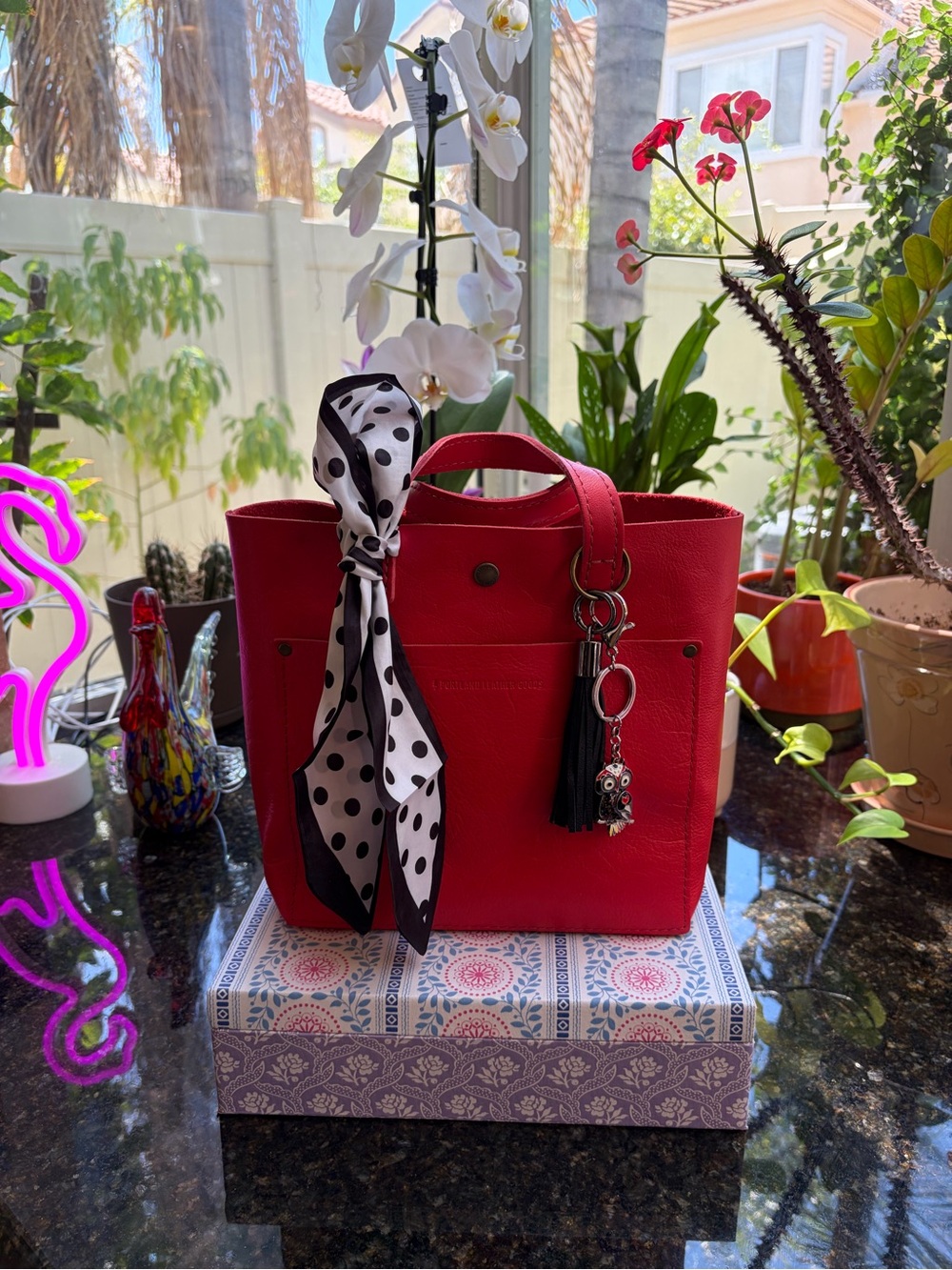 Portland Leather Poppy Red Mini Tote Bundle 🦄